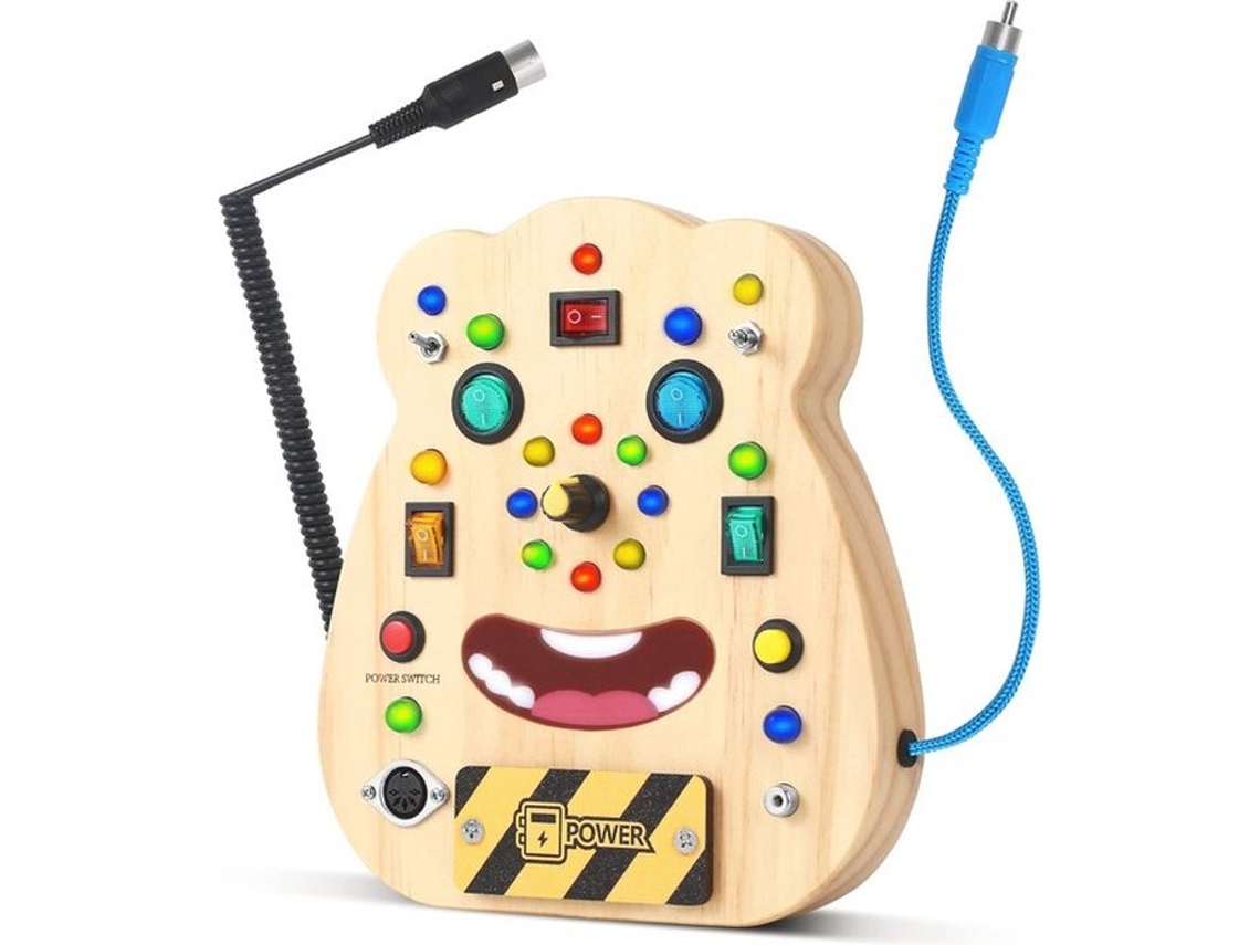Jogo Educativo Busy Board Para Crianças Com Iluminação Led E Sons