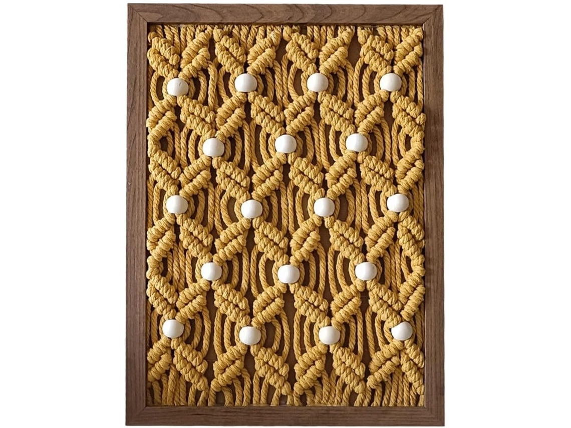 Painel De Parede Em Macramê De Algodão Tecido À Mão, 21 X 30 Cm, Estilo Boho.