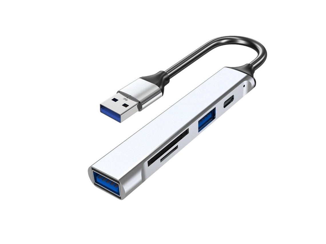 Hubs Usb Convenientes Com Dados Tipo C Usb3.0 2.0 E Leitor De Cartão Para Desktop, Escola E Compras (branco)
