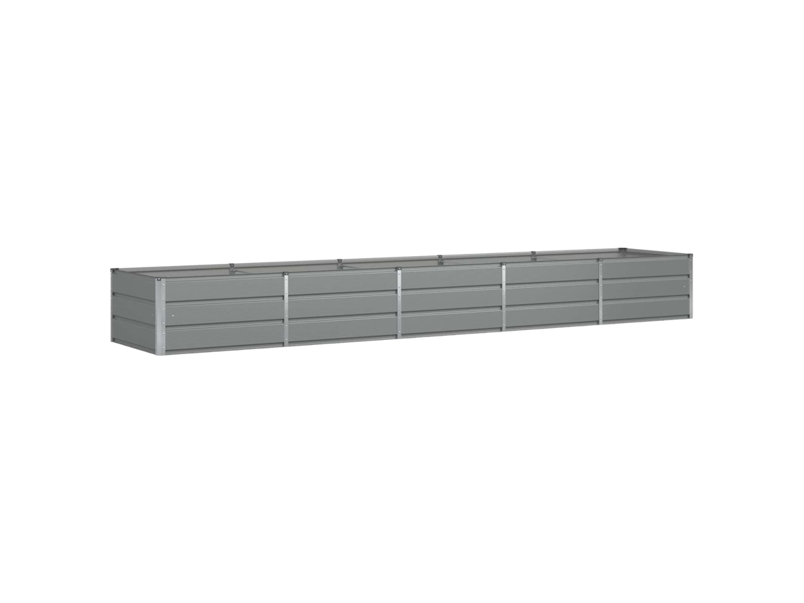 Conjunto 1 Vaso De Jardim Vidaxl Cinzento-claro Aço (400 X 80 X 45 Cm)