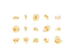 Adesivos Temáticos de Decoração de Manual Flores Românticas Girassol Scrapbooking Pet