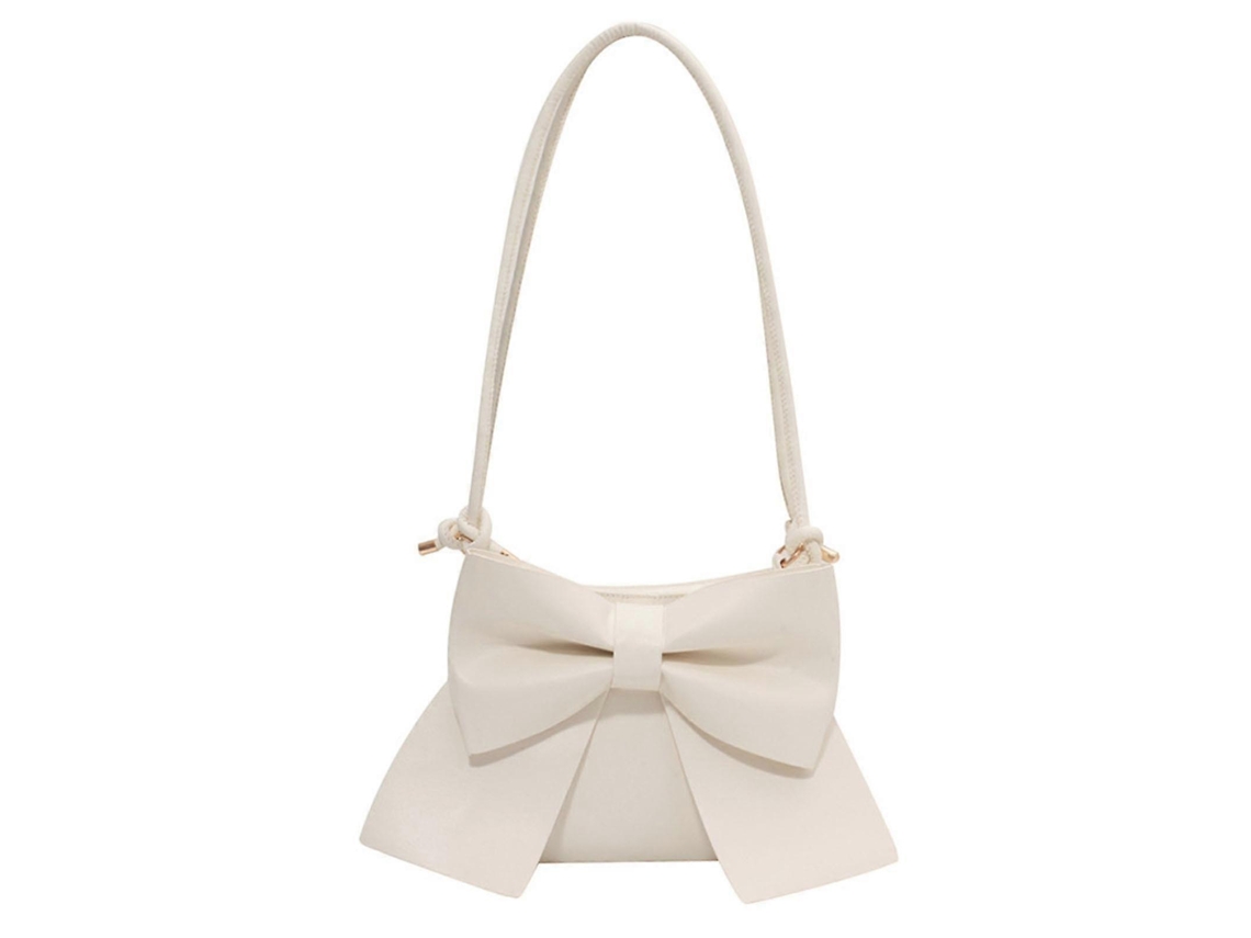Bolsa De Ombro Com Laços, Bolsa De Viagem Grande Capacidade, Bolsa De Ombro Mensageiro, Branca