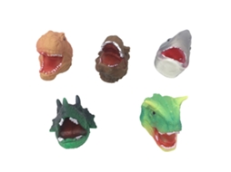 Primerox 5pcs/set Bonecos de Dedo Tubarão Dinossauro Borracha Macia Brinquedo Educativo de Role Playing