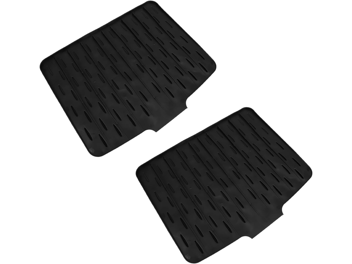 Tapetes De Silicone Para Escorredor Pia Garneck, 2 Peças, Tapete Grande Preto Antiderrapante De 40x 33cm Para Pratos