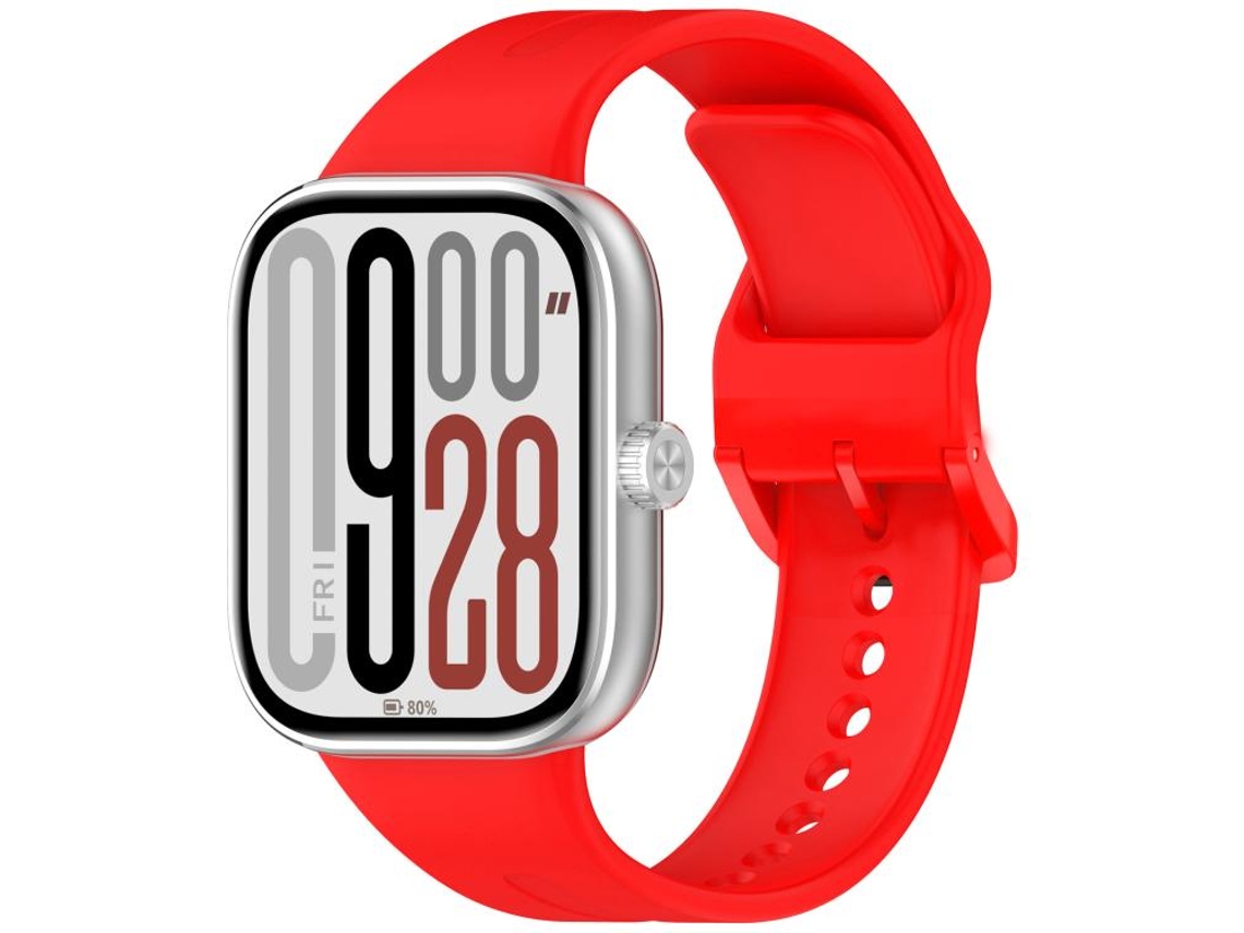 Bracelete para Redmi Watch 6 / 5 / 4 XIAOMOYU em silicone sólido com liberação rápida vermelha