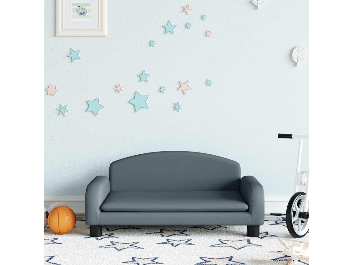 Vidaxl Sofá Infantil 70x45x30 Cm Tecido Cinzento-escuro