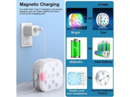 Lâmpada Led Piscina Ip68 Rgb 16 Cores Controle Remoto Timer Carregamento S/MARCA