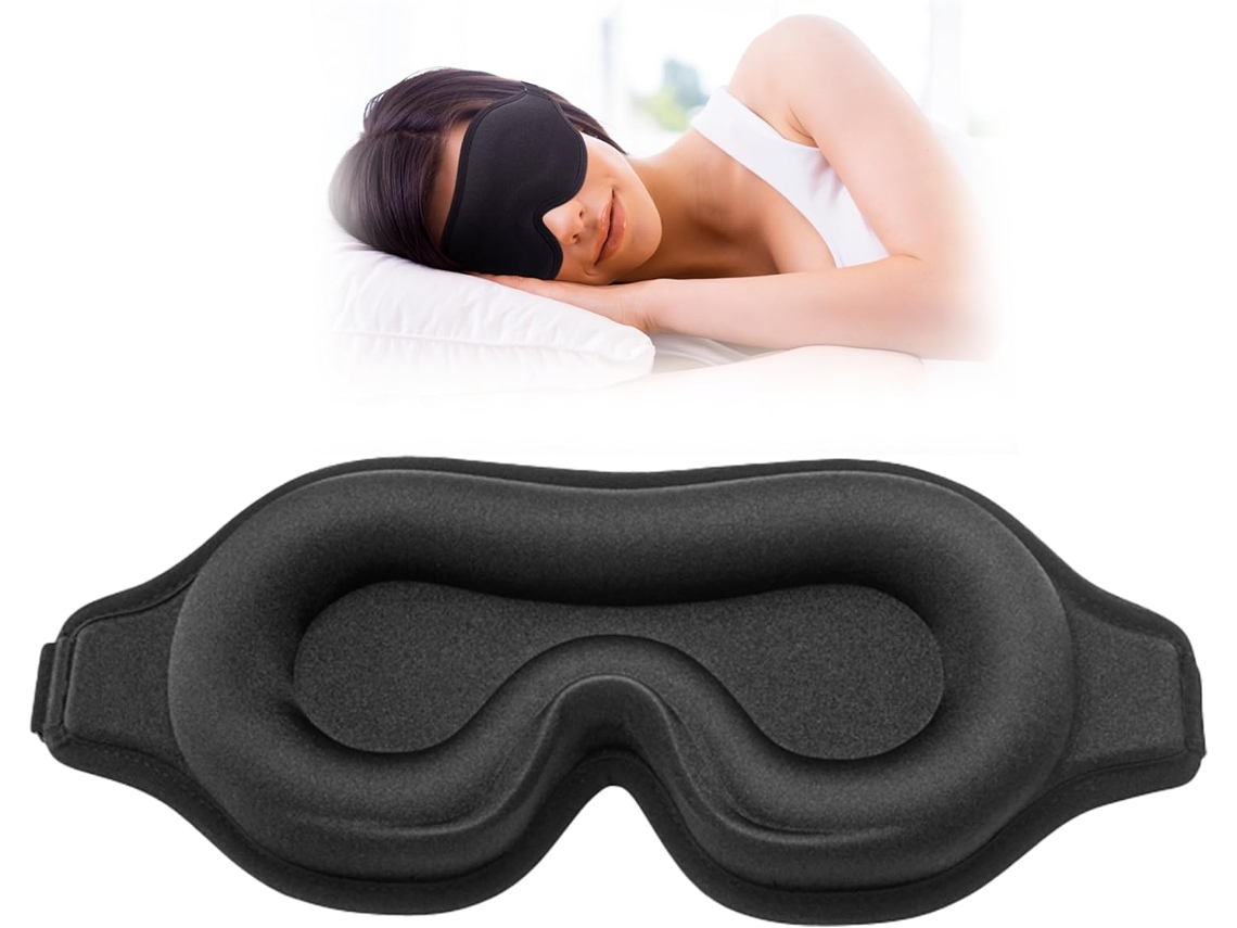 Máscara para Dormir de Lado, Contorno 3d Aprimorado para Homens e Mulheres, Bloqueia a Luz AQUAFORGE