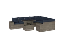 Conjunto de Sofá de Jardim, 10 Peças, Almofadas, Rattan Cinza MAISON EXCLUSIVE