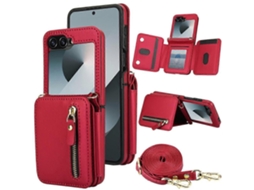 Bolsa Para Cartões Com Zíper E Fivela Dupla, Capa Dobrável Para Celular