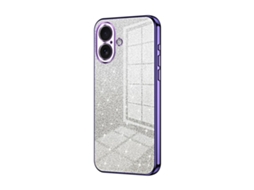 Capa Para Iphone 17 - Glitter Degradê - Acabamento Eletroplaqueado
