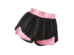 Bermudas De Esporte Feminino De Cintura Alta Solto Secagem Rápida Para Yoga Treino Corrida Vermelho Rosa Xl