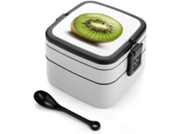 Marmita Japonesa Green Kiwi Bento Box Com Duas Camadas, Ideal Para Mulheres E Homens, Perfeita Para Atividades Ao Ar