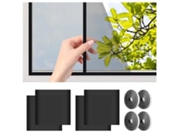 Mosquiteiro Para Janela - Zgeer - Zgeer - 130x150 Cm - Pacote Com 4 - Sem Perfuração