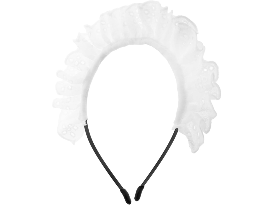 Faixa De Cabelo Lolita, Acessório Macio E Confortável Em Renda Branca.