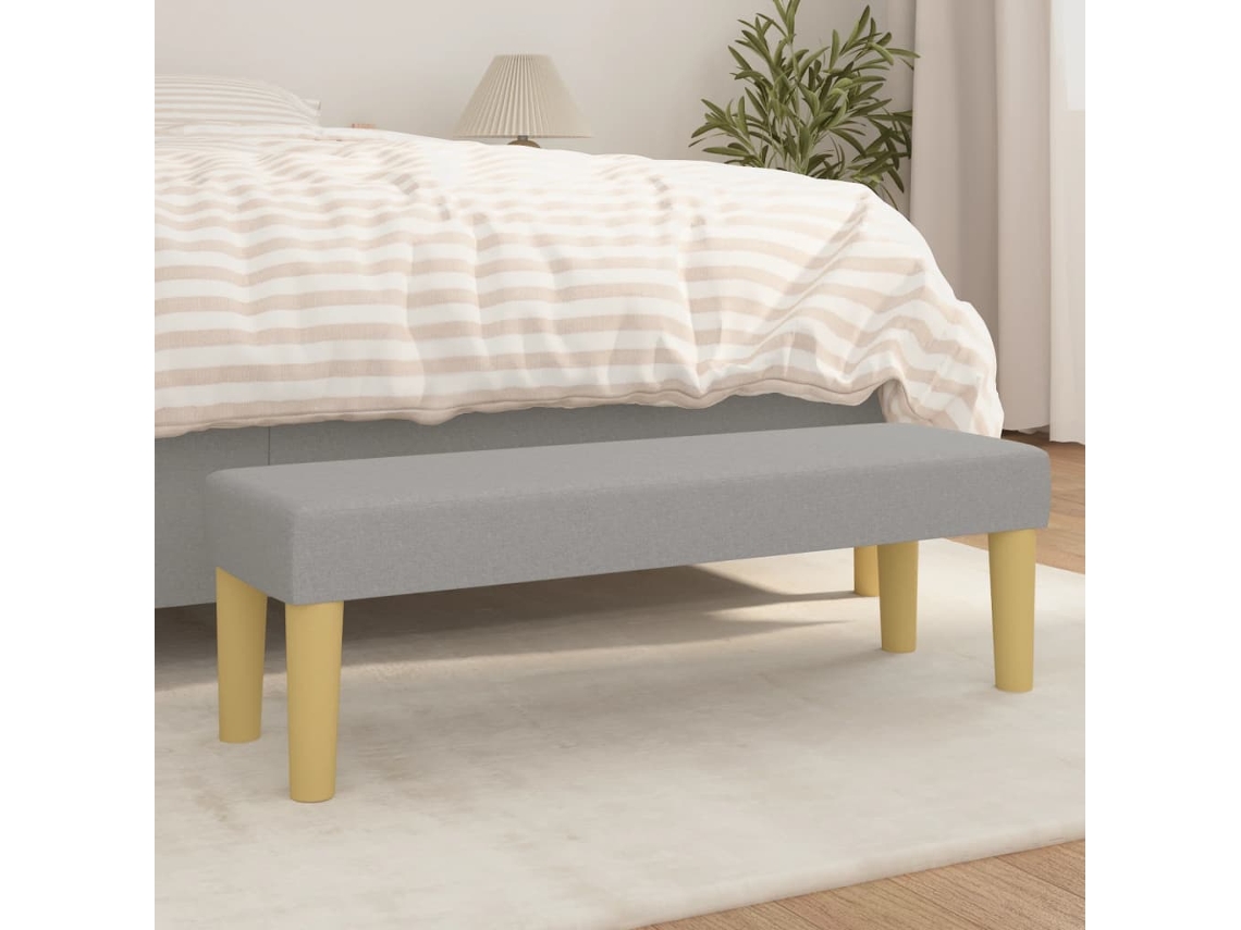 Vidaxl Banco 100x30x30 Cm Tecido Cinza-claro