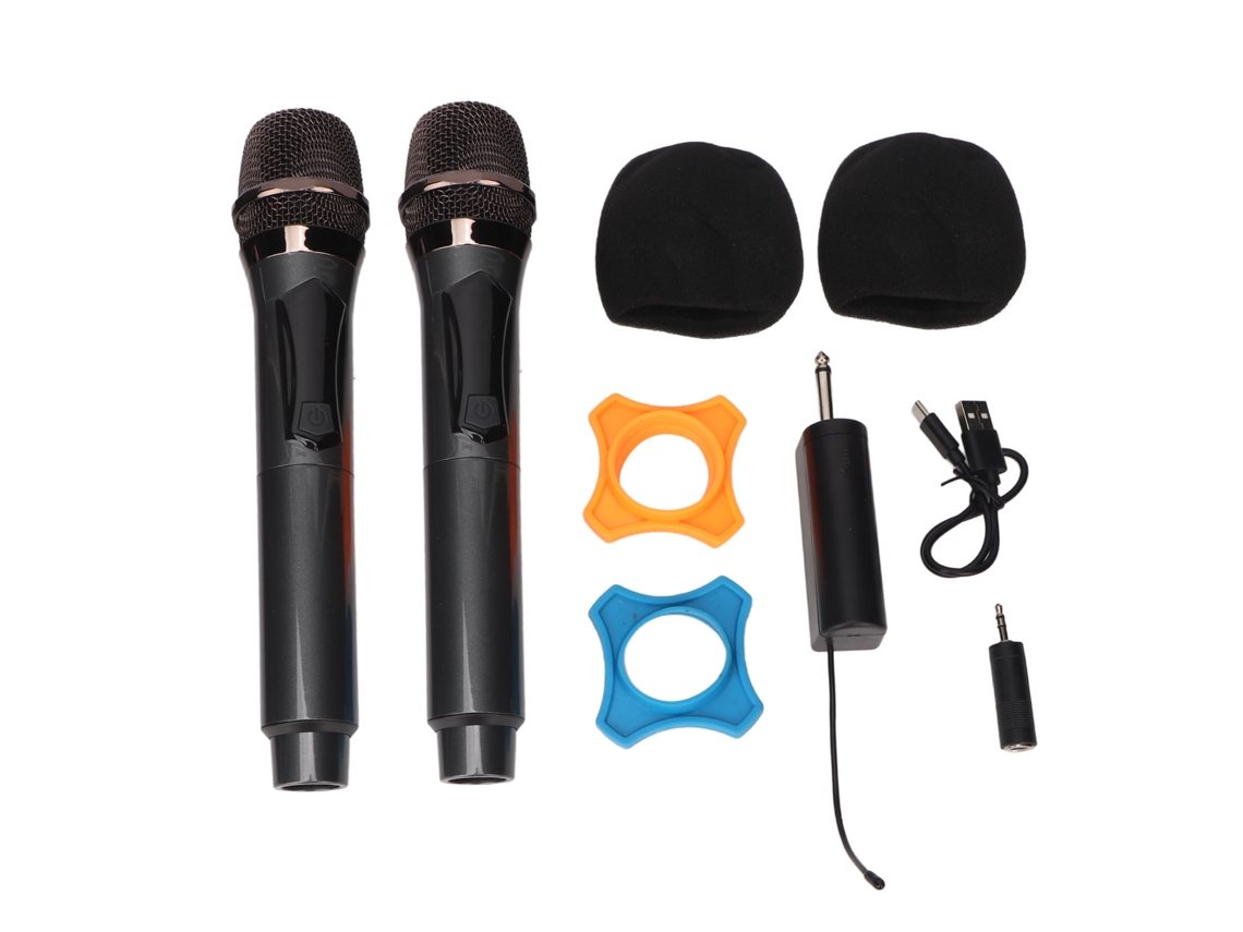 Aetheria microfone Sem Fio 1 para 2 Dinâmico Portátil com Receptor Recarregável para Karaokê e Festas