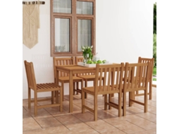 Pcs Conjunto De Jantar Para Jardim Madeira De Teca Maciça Dkd Home Decor