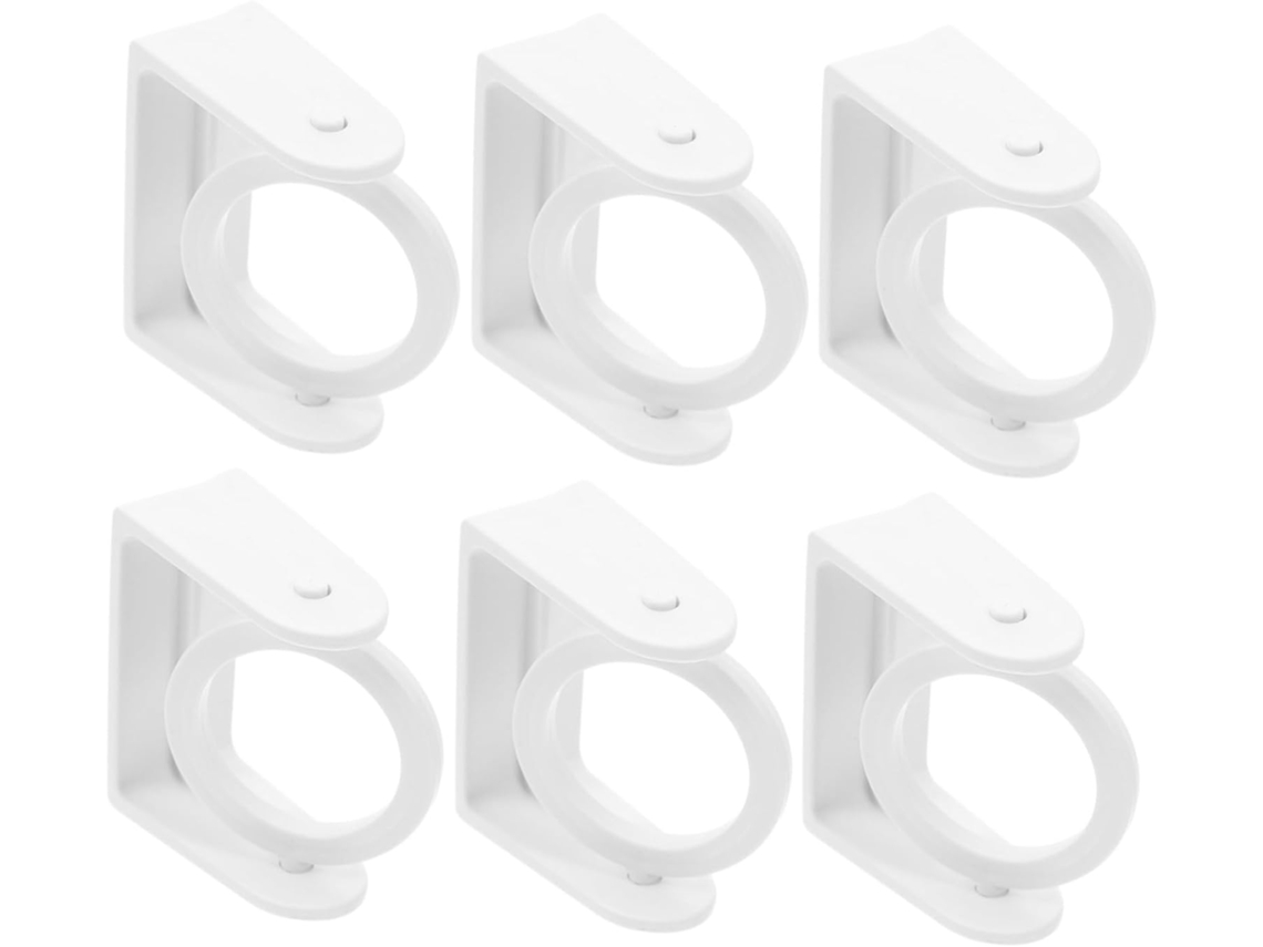 Conjunto De 6 Suportes Giratórios Para Varão De Cortina, Sem Necessidade De Furar. Conjunto De 6 Suportes Giratórios Para Varão De Cort
