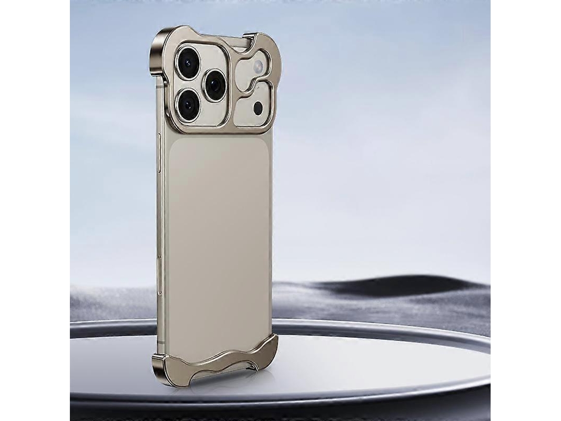 Capa De Celular Com Canto De Metal Sem Moldura E Película Para Lente