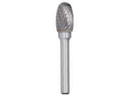 Broca rotativa de metal duro com corte duplo para desbaste e rebarbação.