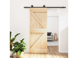 Vidaxl Porta Deslizante Natural E Preto 70 X 210 Cm
