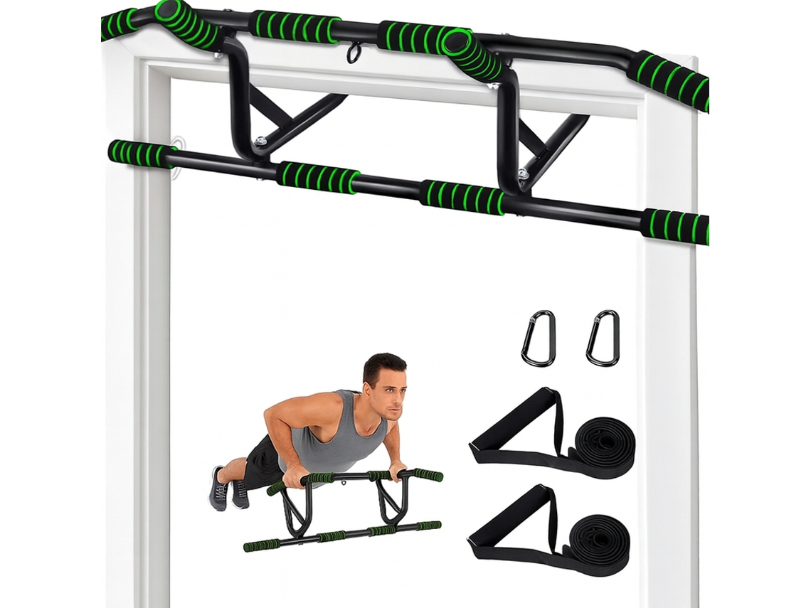 Barra De Exercícios Para Porta Nettlife Sem Parafusos, Treinamento De Força, Alças Acolchoadas Antiderrapantes, Carga Máxima 200 kg
