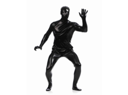 Traje de Spandex Metallic Preto para Homem Traje de Corpo Inteiro Halloween Carnaval Performance L Negro
