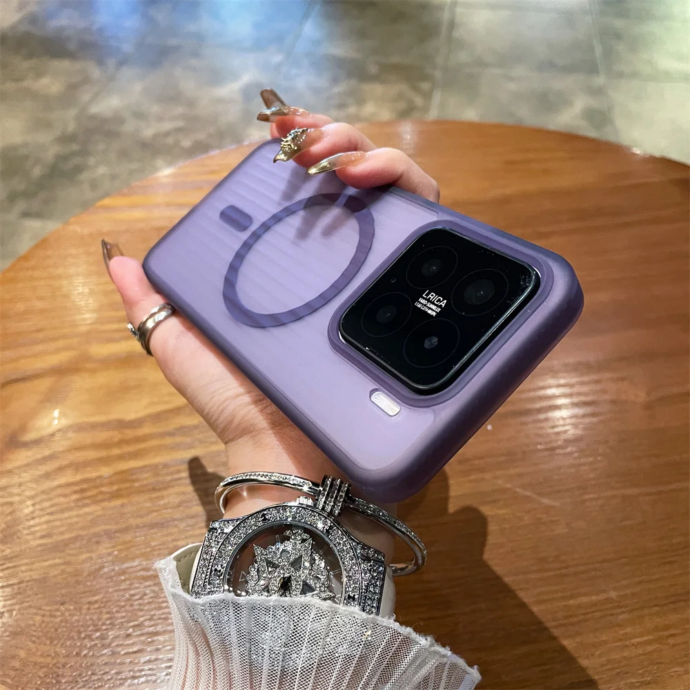 (xiaomi Mi 13 Roxo) Capa Protetora Magnética Texturizada Fosca À Prova De Choque, Feita De Material De Pc Semitransparente.