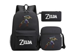 Conjunto de Três Peças de Mochila KOHREE Estudantil Zelda Kingdom
