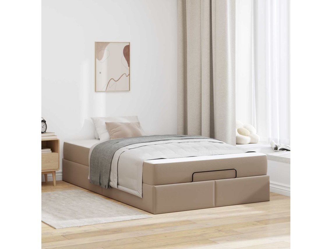 Vidaxl Estrutura De Cama Com Colchão Outros 2 Unid. Bronzeado Pvc