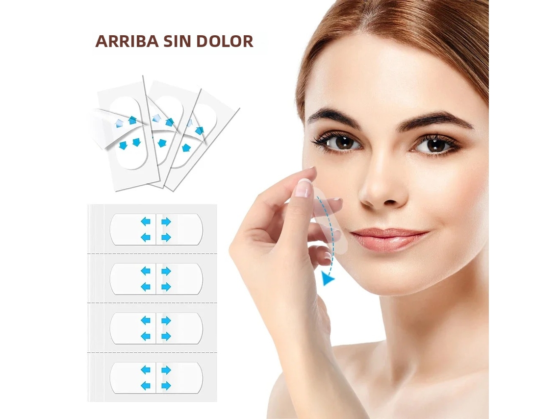 80 Adesivos Faciais Invisíveis Em Formato De V Para Lifting E Firmeza, Adequados Para Testa, Pescoço E Barba.