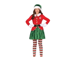 Fato de Elfo Ajudante do Papai Noel com Chapéu para menina
