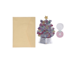 Cartão De Natal 3d Com Estampa De Folha E Cores Vívidas
