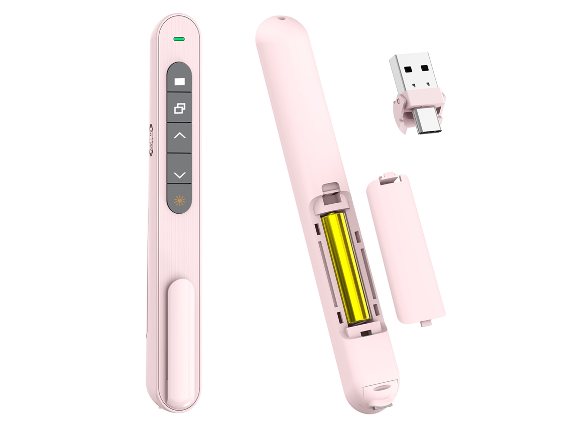 Apresentador Sem Fios Multifunções Plug-and-play De Cabeça Dupla — Rosa