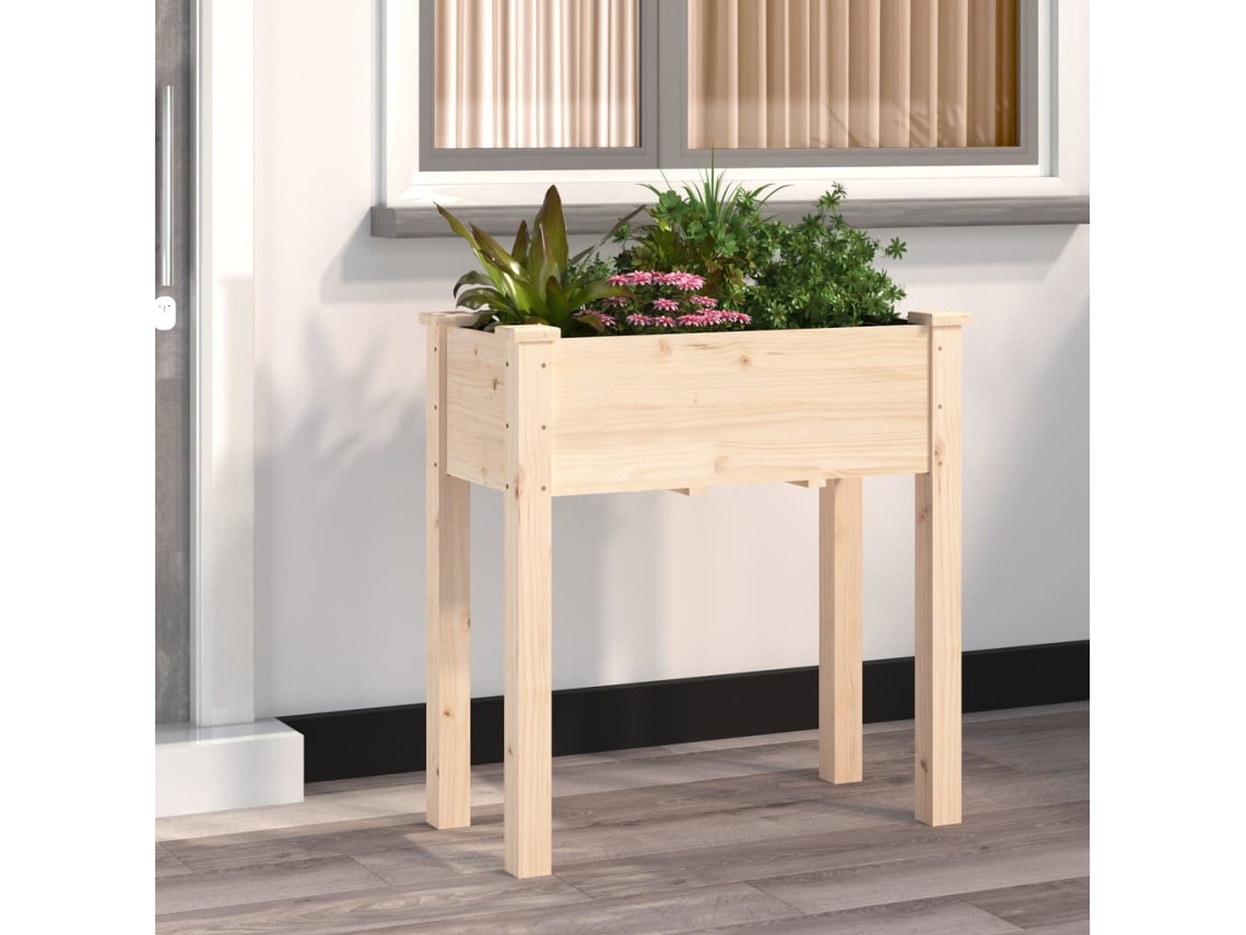 Vidaxl Vaso/floreira C/ Forro 71x37x76 Cm Madeira De Abeto Maciça