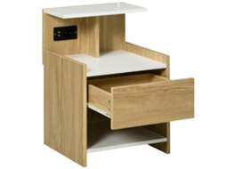 Mesa de Cabeceira com Usb e Tomada (gaveta, Prateleiras, 40x40x60 Cm)