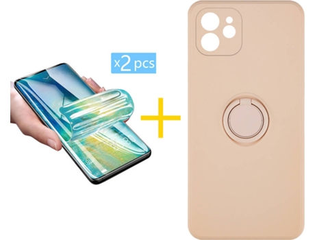 Capa + 2 Películas para iPhone 12 Mini SKYHE Rosa-Creme