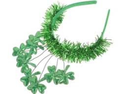 Faixa de cabelo verde com o Trevo de São Patrício, acessório de trama leve e versátil.