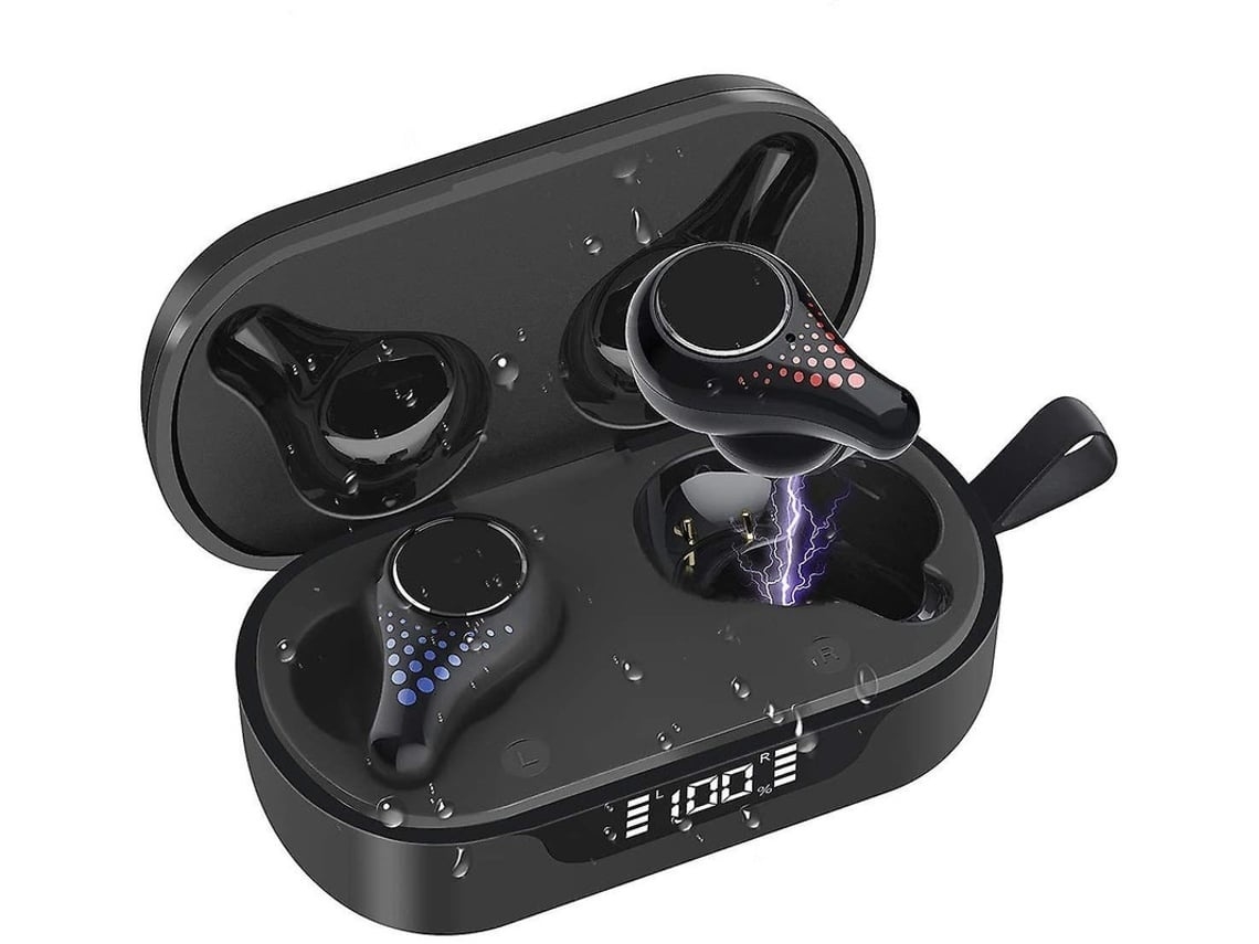 Auriculares Sem Fios Bluetooth Som Estéreo Microfone Para Chamadas Controlo Tátil À Prova De Água Lurelia