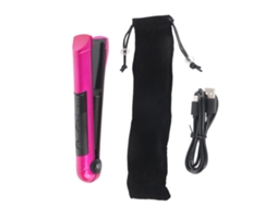 2026 plancha e Rizador de Cabelo Mini Multifuncional Recarregável Via Usb Ferramenta de Penteado (vermelho Rosa)