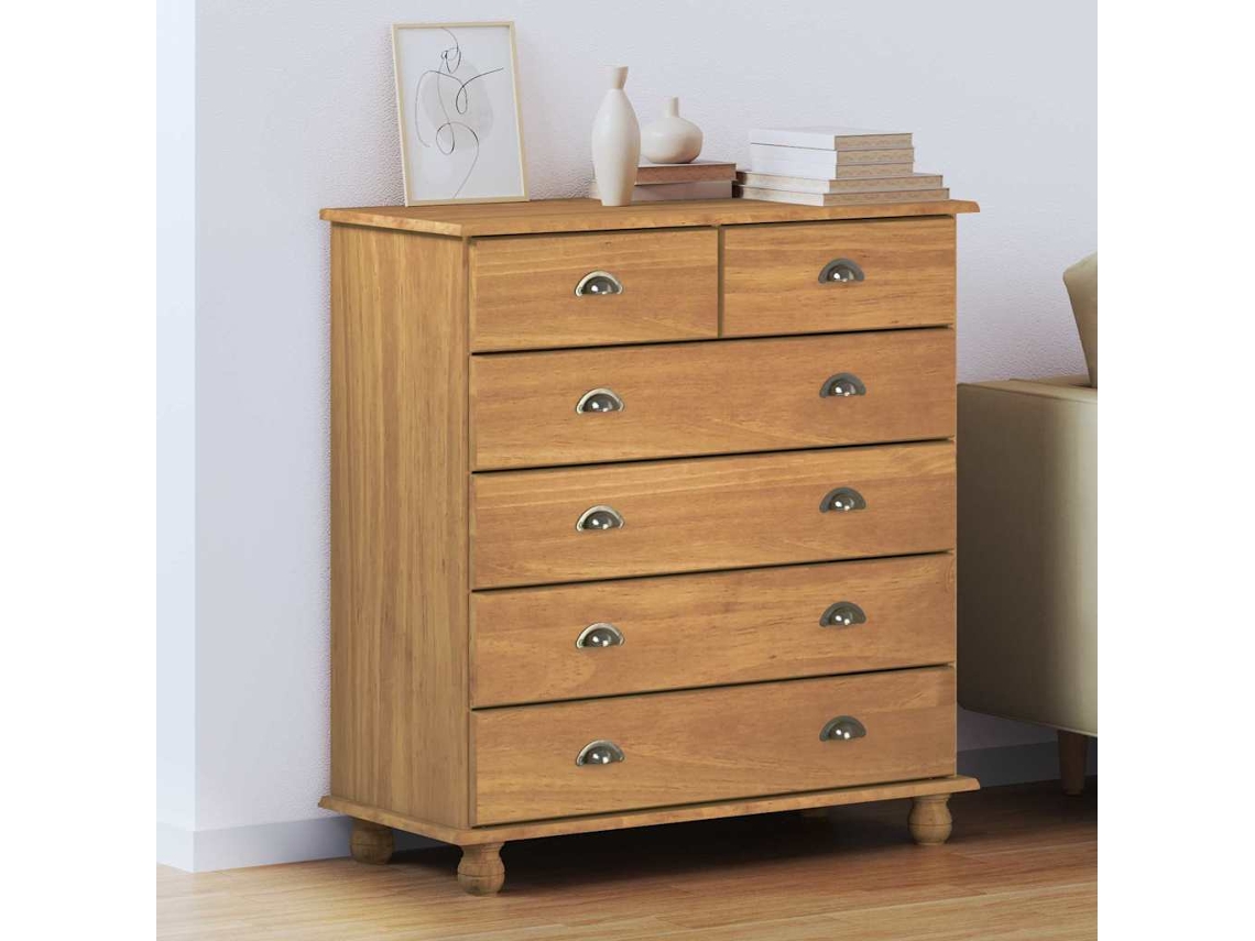 Vidaxl Cômoda Com Gaveta Askim Castanho 91 X 40 X 95,5 Cm