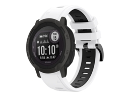 Bracelete de Smartwatch para Garmin Instinct 2 22mm de silicone esportivo de duas cores (branco + preto)