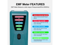 Detector De Radiação Eletromagnética Emf Portátil Medidor De Campo Magnético 5 Led