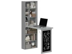Mesa conversível dobrável com quadro estação de trabalho para escritório em casa, preto Cinza S/MARCA
