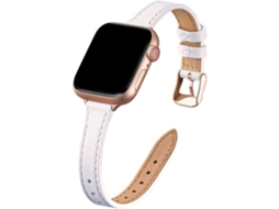 Pulseira De Metal Para Apple Watch, Couro Fino E Fino Compatível Com 42 Mm, Pulseira De Couro Premium Com Conector Seguro, Design Robusto De Aço Inoxi