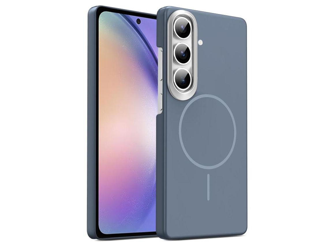 Capa Para Samsung Galaxy A54 5g Fina Circular Magsafe À Prova De Choque Dourada Em Policarbonato Cinza Carbono