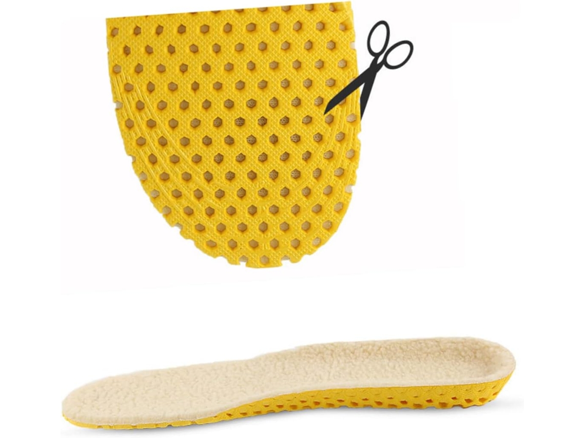 Palmilhas De Inverno Eringogo, 2 Pares, Grossas, Quentes, Lã Sintética, Bege, Tamanho G 41-46, Respiráveis, Esportivas