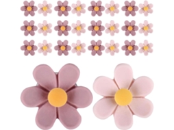 Cortiça Tachinhas Tridimensional com Estampa Floral, 50 Peças de Metal Rosa, para Organizar Fotos e Mensagens.