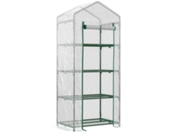 Estufa De Jardim Aço E Pe Cor Branco 70x50x160cm Outsunny